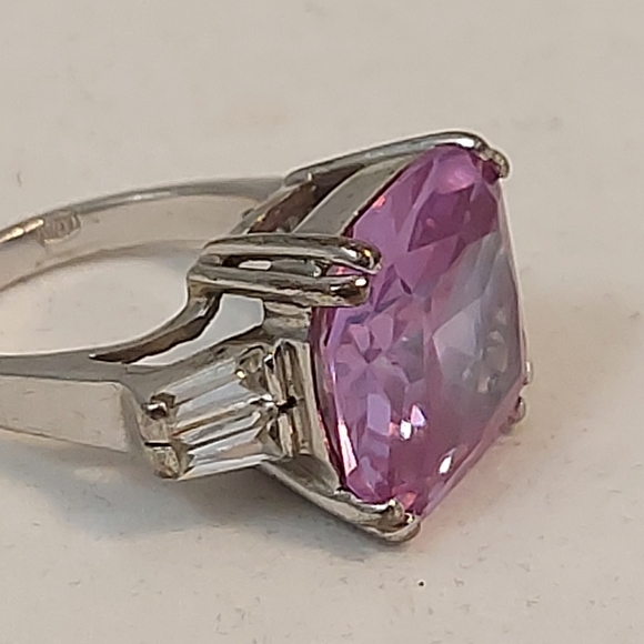 Vtg LGA Sterling silver Amathyst cz Ring sz 6.25 - Picture 5 of 8